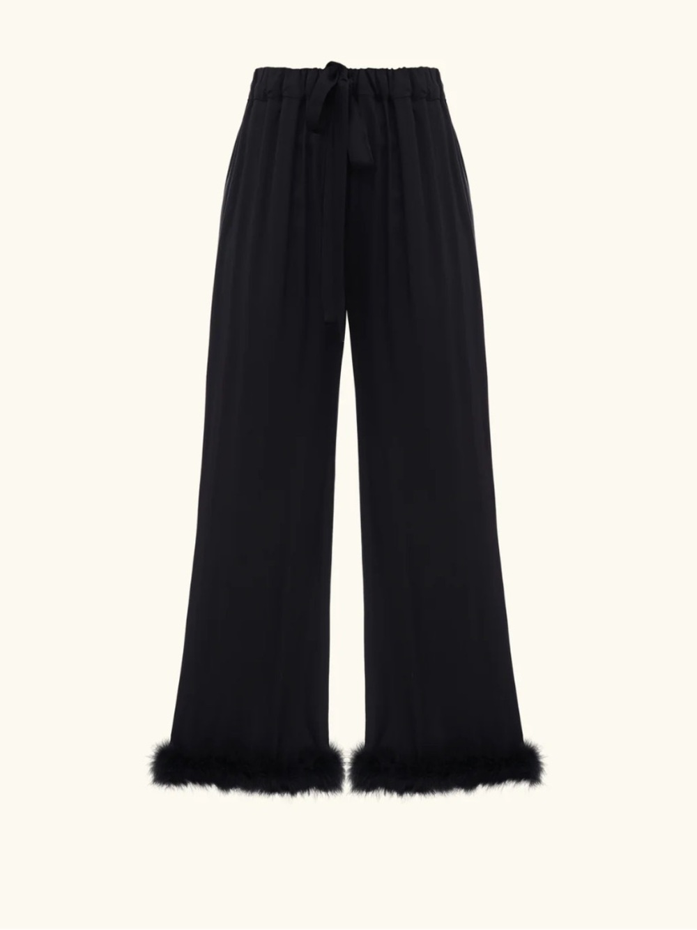Sleeper Black Feather-Trim PJ Pants
